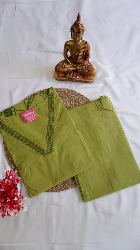 Cotton Fancy Co-ord Set – Pista Green