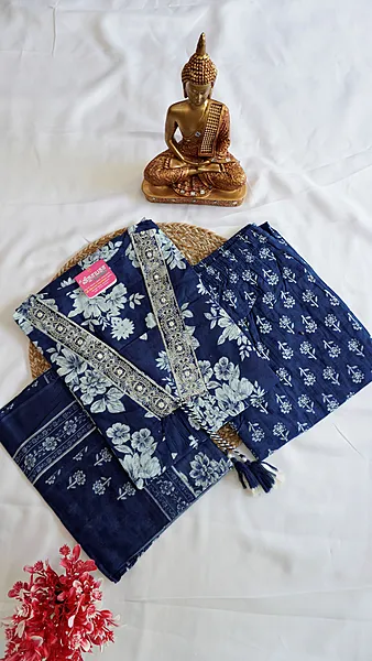 Cotton Regular 3-Piece Set – Denim Blue