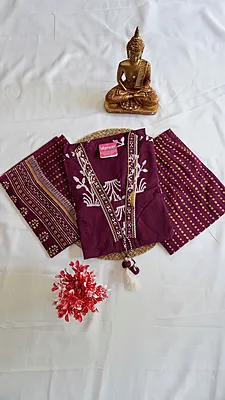 Cotton Regular 3-Piece Set – Purple & Coffee