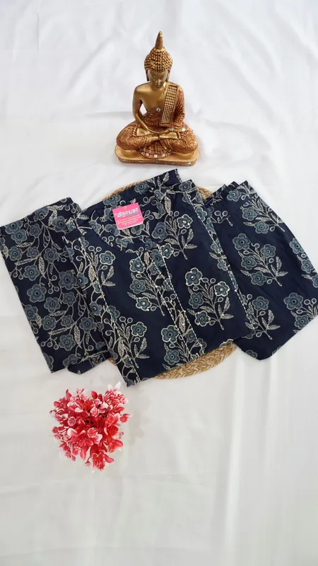 Cotton Regular 3-Piece Set – Coffee & Denim Blue