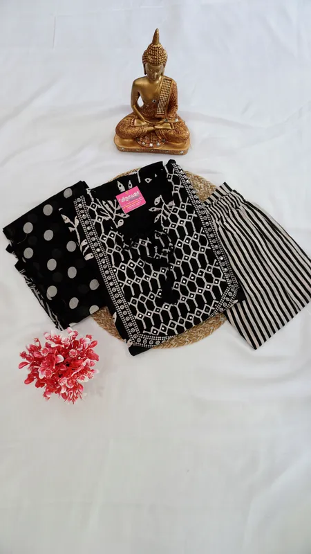 Spun Fancy 3-Piece Set – Black with White