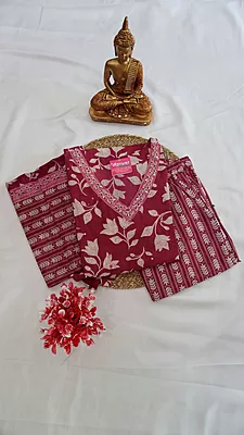 Cotton Regular 3-Piece Set – Rani Pink, Black & Peacock Blue