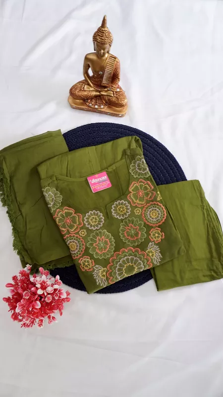 Cotton Fancy 3-Piece Set – Olive Green