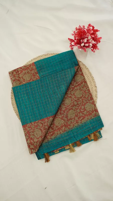 Kota Doria Fancy Saree – Contrast Collection