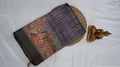 Semi Tussar Fancy Saree – Village Art Design Collection