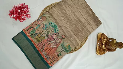Semi Tussar Fancy Saree – Village Art Design Collection