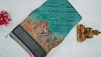 Semi Tussar Fancy Saree – Village Art Design Collection