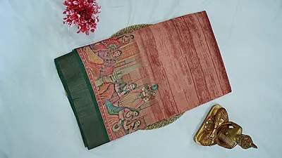 Semi Tussar Fancy Saree – Village Art Design Collection