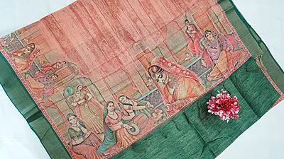 Semi Tussar Fancy Saree – Village Art Design Collection