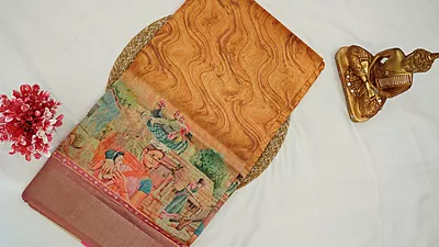 Semi Tussar Fancy Saree – Village Art Design Collection