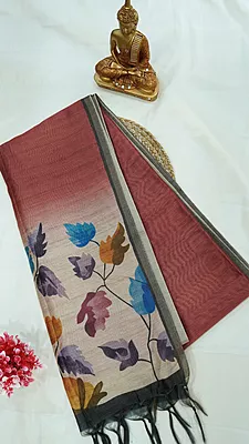 Semi Tussar Fancy Saree – Beige Contrast Collection