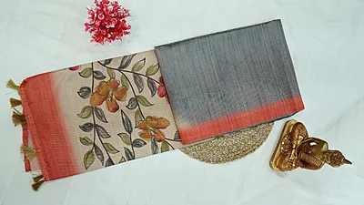 Semi Tussar Fancy Saree – Contrast Colour Collection