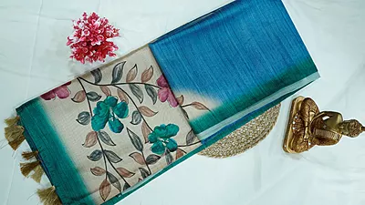 Semi Tussar Fancy Saree – Contrast Colour Collection