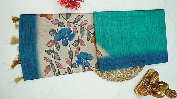 Semi Tussar Fancy Saree – Contrast Colour Collection