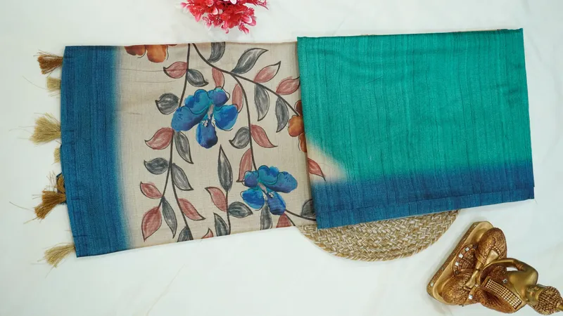 Semi Tussar Fancy Saree – Contrast Colour Collection