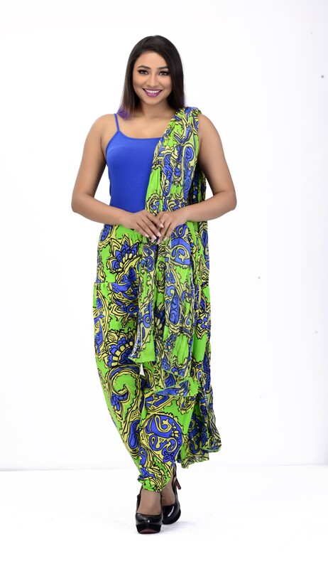 Women Printed Patiyala with Matching Stole 1456-A