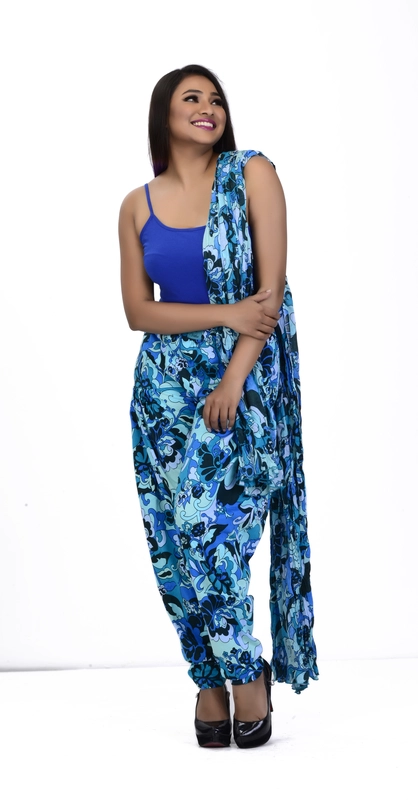 Women Printed Patiyala with Matching Stole 1451-A