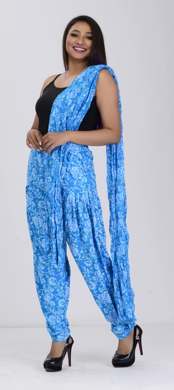 Women Printed Patiyala with Matching Stole 1452-A