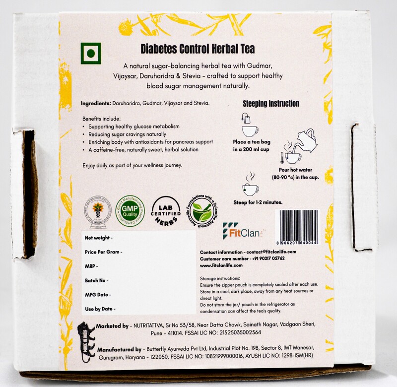 Diabetes Control Herbal Tea | Ayurvedic Sugar Balance Tea with Gudmar & Vijaysar