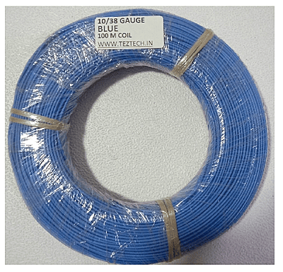(CW10) 10/38 BLUE WIRE 100 METER COIL