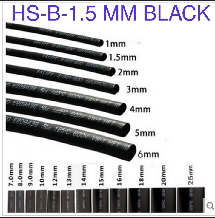 (HS20) HS-B- 1.5 MM BLACK 10 METER