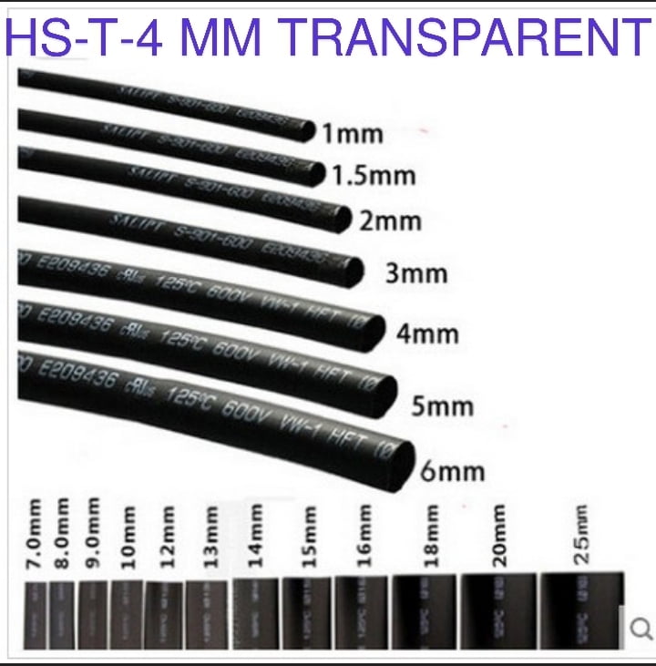 (HS38) HS-T-4 MM TRANSPARENT 5 METER