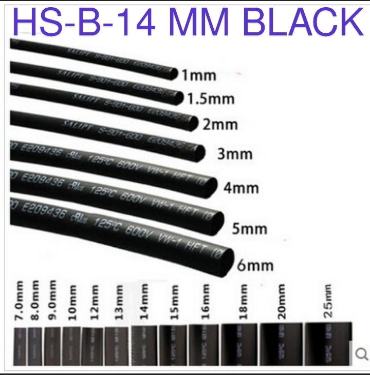 (HS5) HS-B-14MM BLACK 2 METER