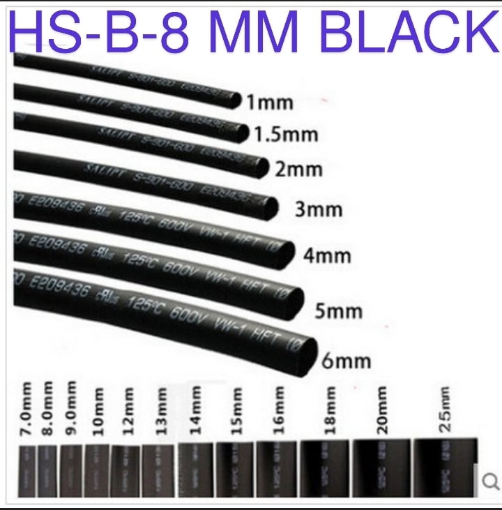 (HS7) HS-B-8MM  BLACK 3 METER