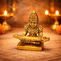 Brass Annapoorani Idol | Goddess Annapurna Statue for Home Pooja Room & Temple Décor