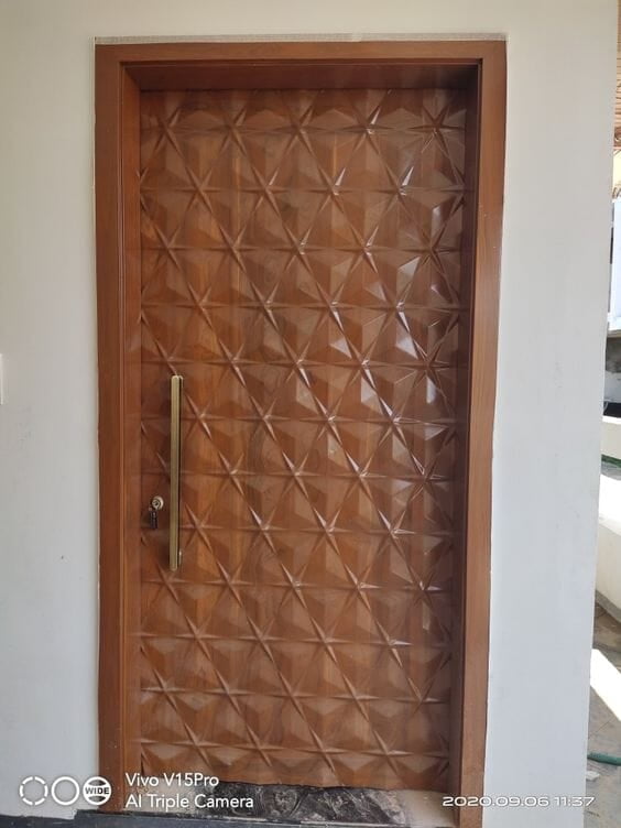Elegant 3D HDHMR Door with Deco Paint in Glossy Walnut Finish