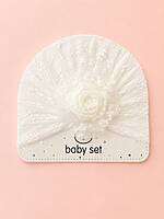 Rosette Lace Baby Turban Cap