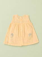 Nirai Cotton Embroidered Baby Frock - (0-6m) Orange Nirai Cotton Embroidered Baby Frock - (0-6m) Orange