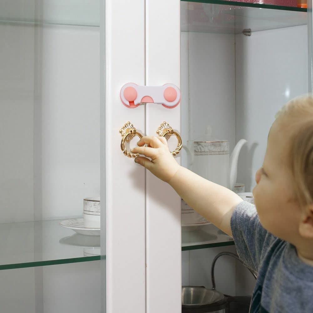 Baby Safety Lock – Dual Adhesive for Doors, Cabinets & Drawers (Pack of 4)