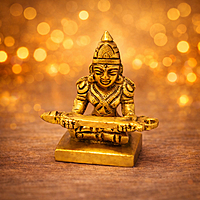 Brass Annapoorani Idol | Goddess Annapurna Statue for Home Pooja Room & Temple Décor