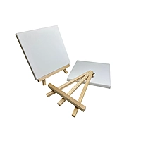 20x20cm Canvas and Wooden Easel Set