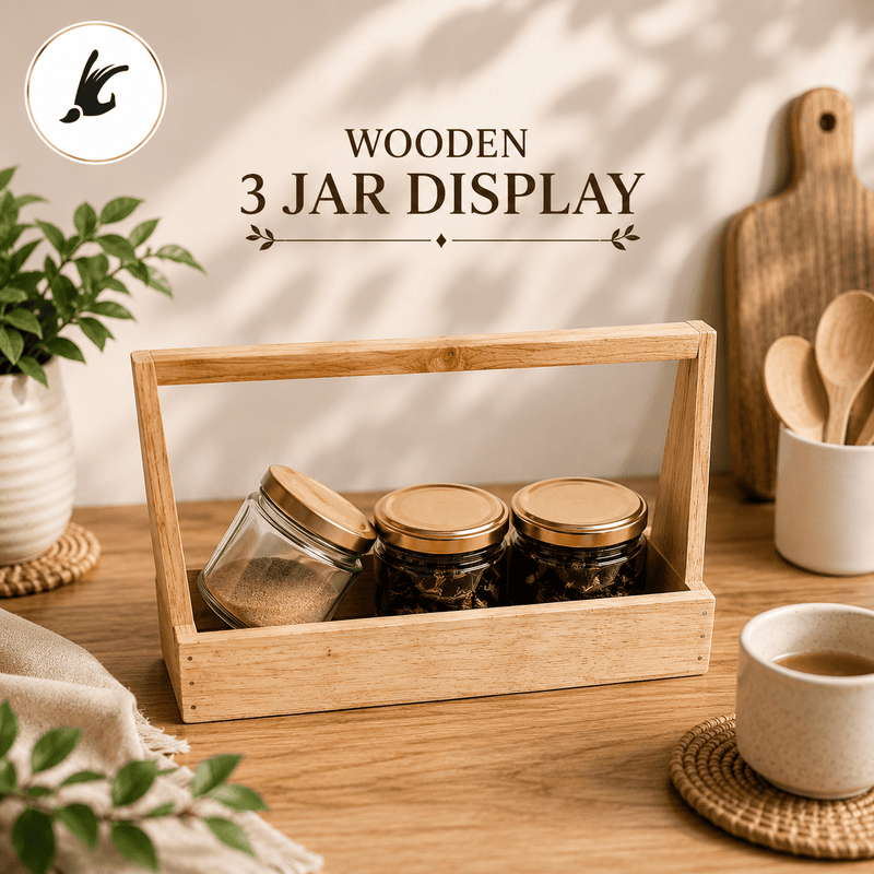 Wooden 3 Jar Display