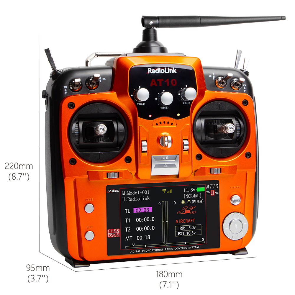 Radiolink AT10 II 2.4GHz 12CH RC Drone Remote with PRM-01 Transmitter and R12DS Receiver