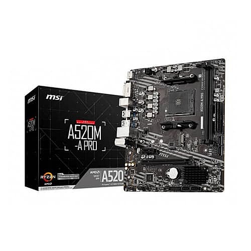 MSI A520M-A PRO Motherboard – AM4 | DDR4 | Micro-ATX | Ryzen Ready