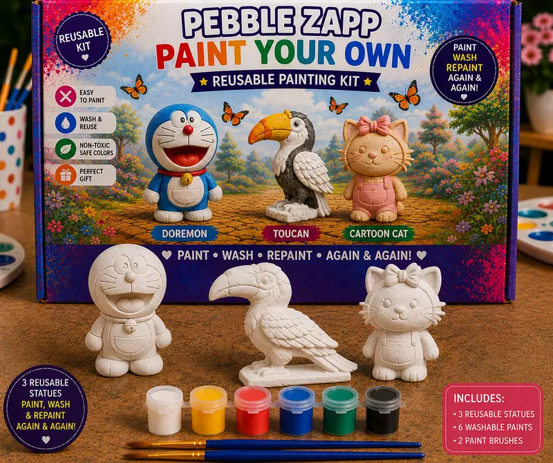 Reusable Hornbill & Cartoon Favourites DIY Painting Kit