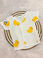 Premium Crinkled Muslin Cotton Jhabla (6-12Months) – With Sleeves