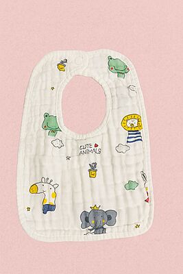 Crinkled Muslin Baby Bibs – Pack of 3 | Assorted Designs Crinkled Muslin Baby Bibs – Pack of 3 | Assorted Designs