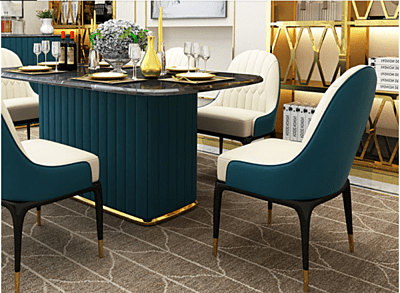 Vikinterio Classic Light Luxury Marble Dining Table Set with Storage Vikinterio Classic Light Luxury Marble Dining Table Set with Storage