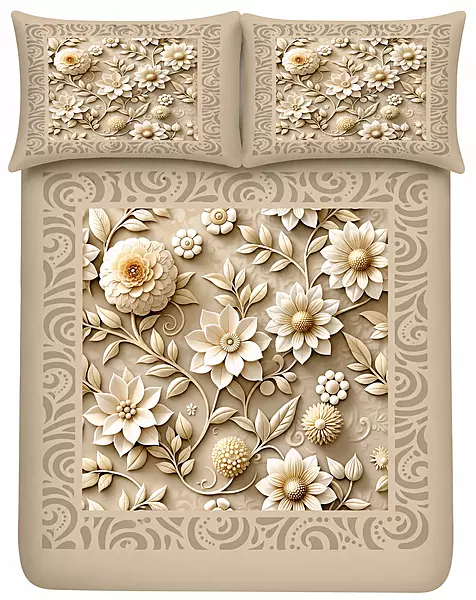 GOLD 7D Digital Print Bedsheet Soft, Stylish & Premium Quality Bed Sheet King-225 x 250 CM)