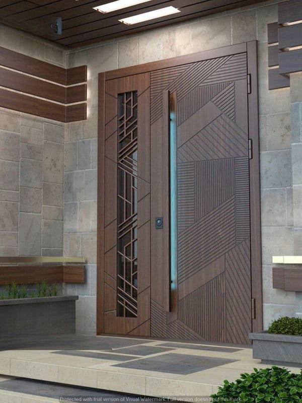 Contemporary 2D HDHMR Door with Deco Paint in Rich Brown