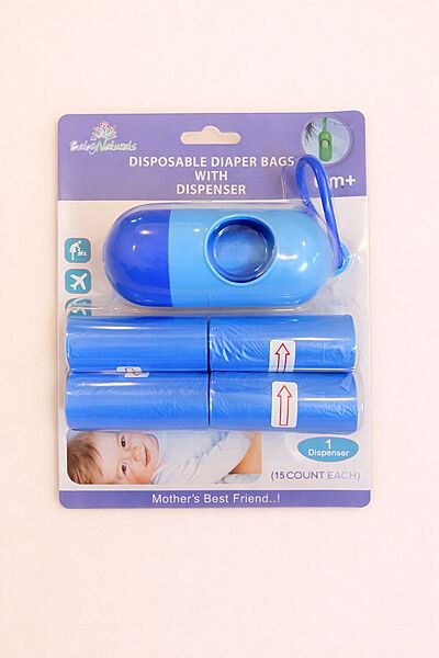 Baby Diaper Disposal Bags with Travel Dispenser & 5 Refill Rolls – Assorted Colours