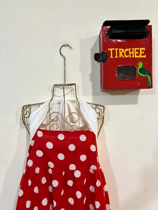 Hoor's Halter Neck Tube Dress - Red & Polka