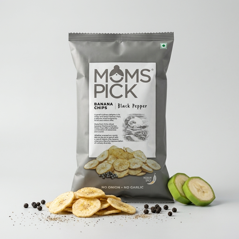MOMS BANANA CHIPS BLACK PEPPER 22GM