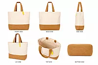 Mixed Fabric Tote Bag