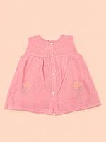 Nirai Cotton Embroidered Baby Frock - (0-6m) Pink Nirai Cotton Embroidered Baby Frock - (0-6m) Pink