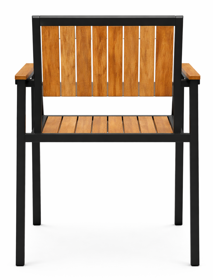 Bolero Steel & Acacia Armchair